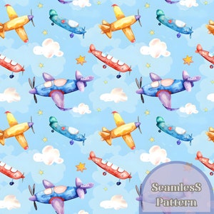 Airplane 1939 Seamless, Seamless Fabric Design, Repeat Tile, Repeat  Pattern  , Seamless Pattern,300 DPI