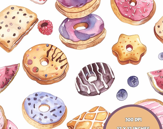 Donuts Seamless | Seamless Patterns | Instant Download | Printable ...