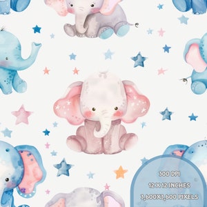 Elephant Thailand Seamless | Seamless Patterns | Instant Download | Printable Digital Paper | Repeating Pattern | Fabric Printing.