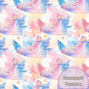 Seamless Pattern, Summer Seamless pattern, watercolor, 300 DPI, instant download, digital file.