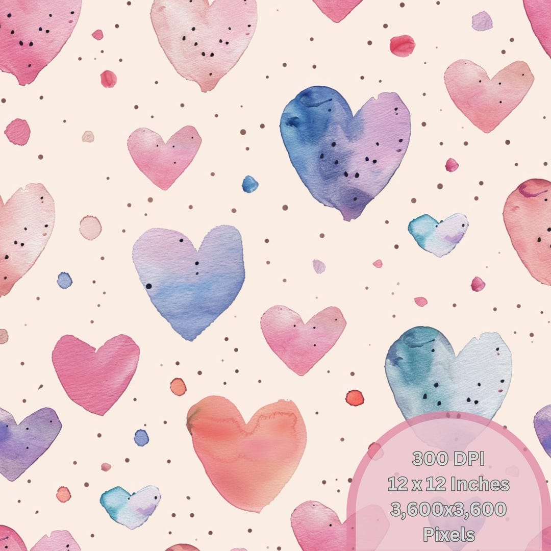 Pastel Heart Seamless Pattern, Cute Pastel Heart ,printable Repeat ...