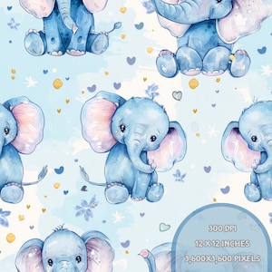 Elephant Thailand Seamless | Seamless Patterns | Instant Download | Printable Digital Paper | Repeating Pattern | Fabric Printing.