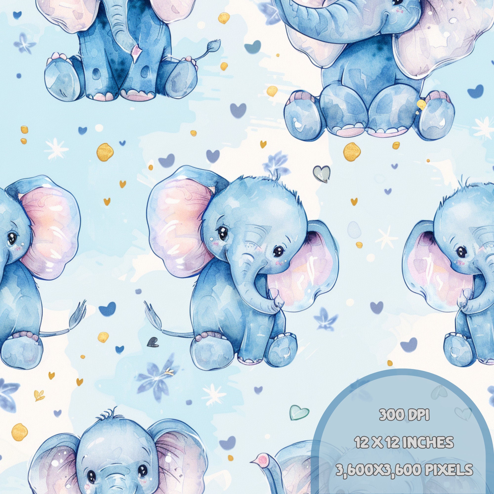 Elephant Thailand Seamless | Seamless Patterns | Instant Download | Printable Digital Paper | Repeating Pattern | Fabric Printing.