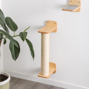 Wall Mounted Sisal Cat Scratcher, Modern Cat Furniture, Horizontal Scratching post, Climber