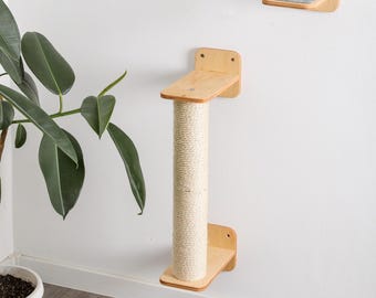 Wall Mounted Sisal Cat Scratcher, Modern Cat Furniture, Horizontal Scratching post, Climber