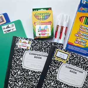 Gepersonaliseerde terug naar school-stickers: etiketten voor schoolbenodigdheden, set van 20