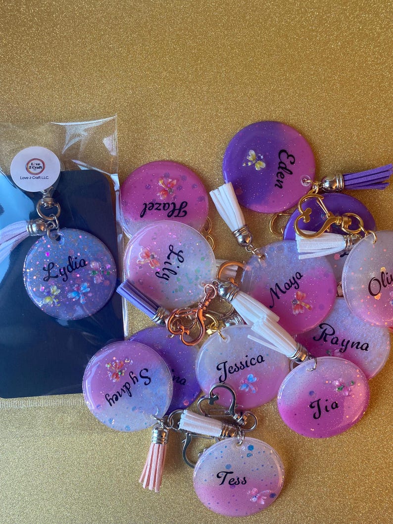 Handmade Custom Resin Keychain Personalized Keychain Gift Idea Wedding