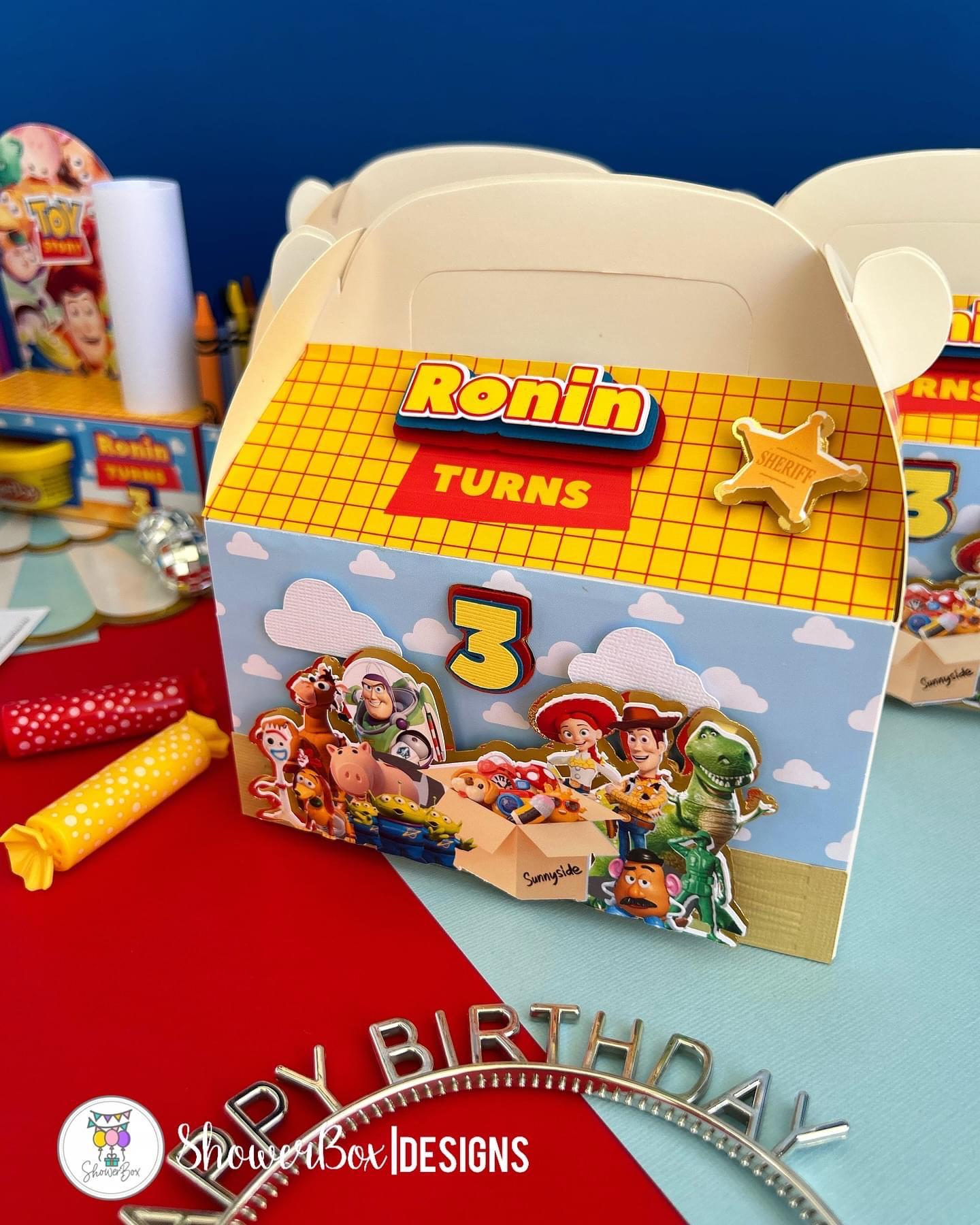 Toy Story Boxes, Gable Boxes, Birthday Cake Topper, Personalized Boxes ...