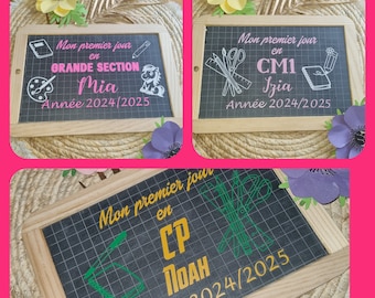Personalized slate for the first day of school