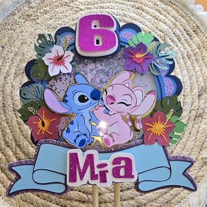 Cake Topper / Decorazione torta 3D Stitch e Angelo