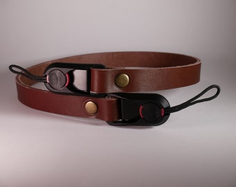 Leather Camera Strap  |  Fixed Length | The "QR1"