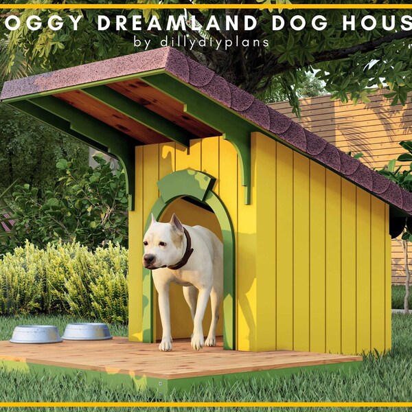 DIY doghouse plans, Wooden Dog House Plans,Outdoor Dog House Plans,Insulated Dog House Plans PDF,Cool Dog Houses Pet Dog House Luxury