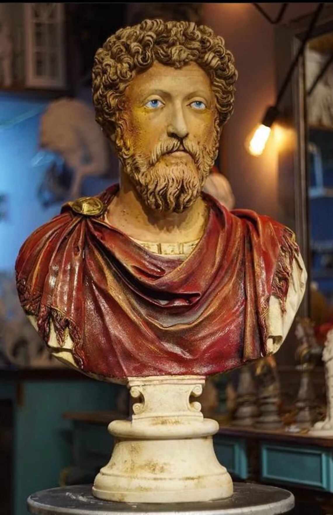 Marcus Aurelius Polyester Statue, Home Decor, Polyester Bust Sculpture