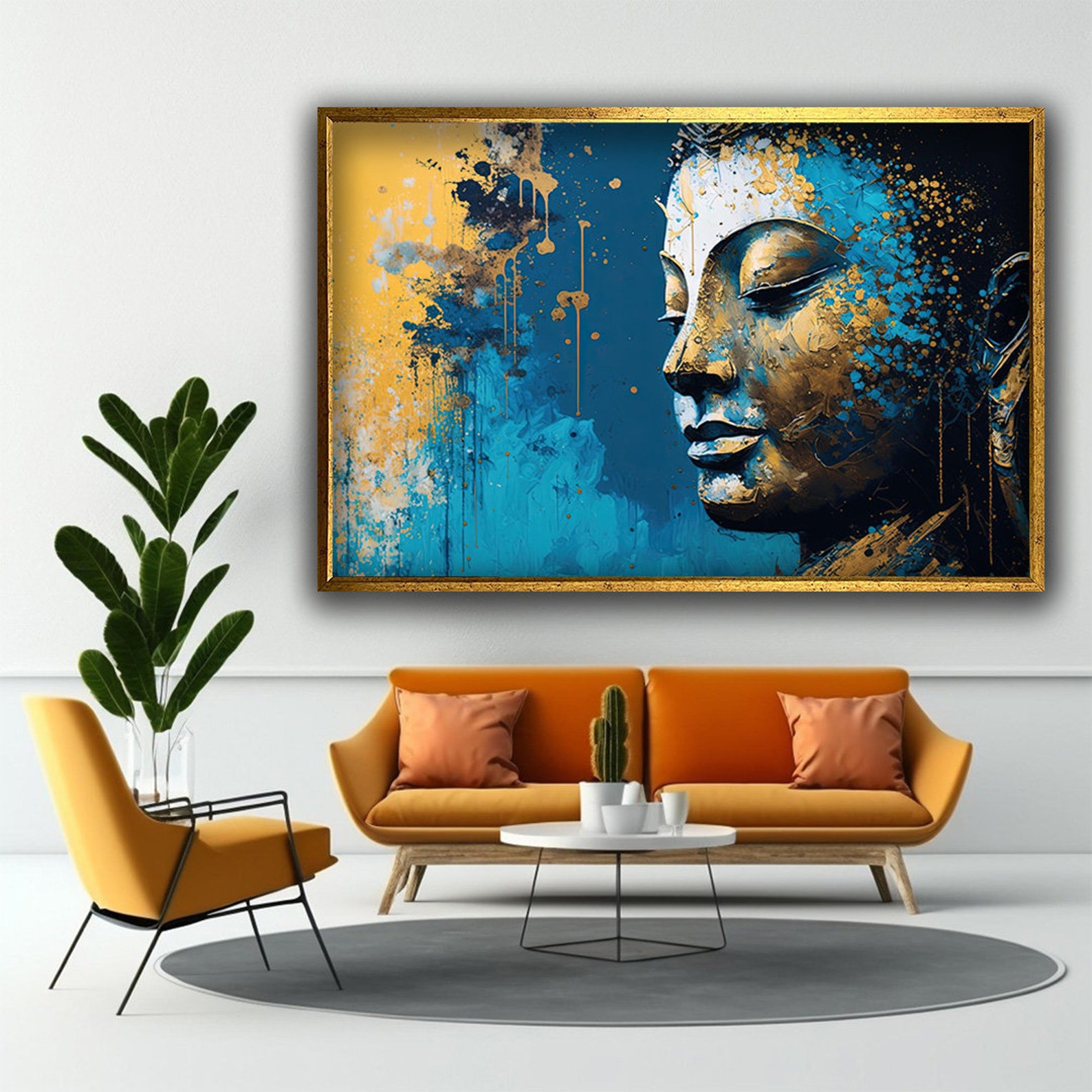 Buddha Statue Printed Canvas Painting 3pcs