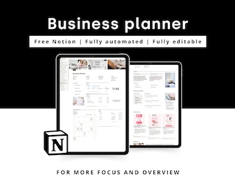 Notion business planner | All in One Notion template to manage your business, make a business proposal, manage your finances and crm