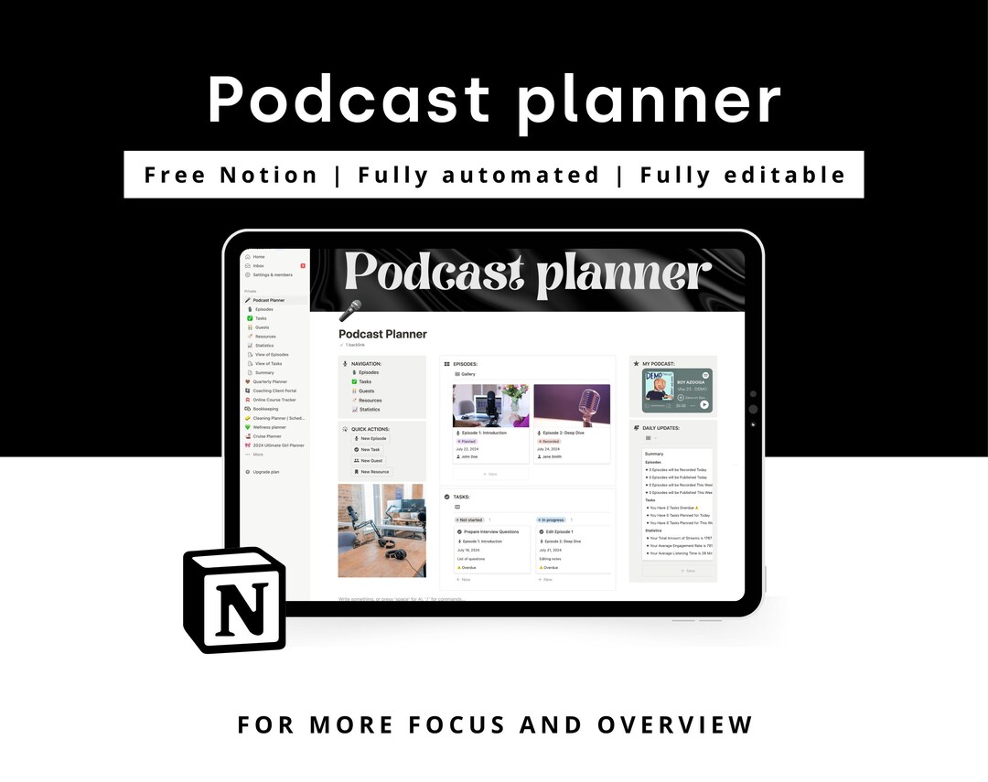 Notion Podcast Planner | Notion Templates to Create the Perfect Podcast ...