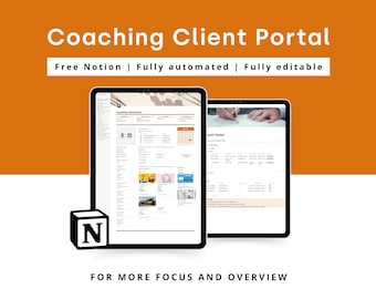 Notion coaching client portal | All in One Notion template to manage your coach business, make a business proposal, business planner