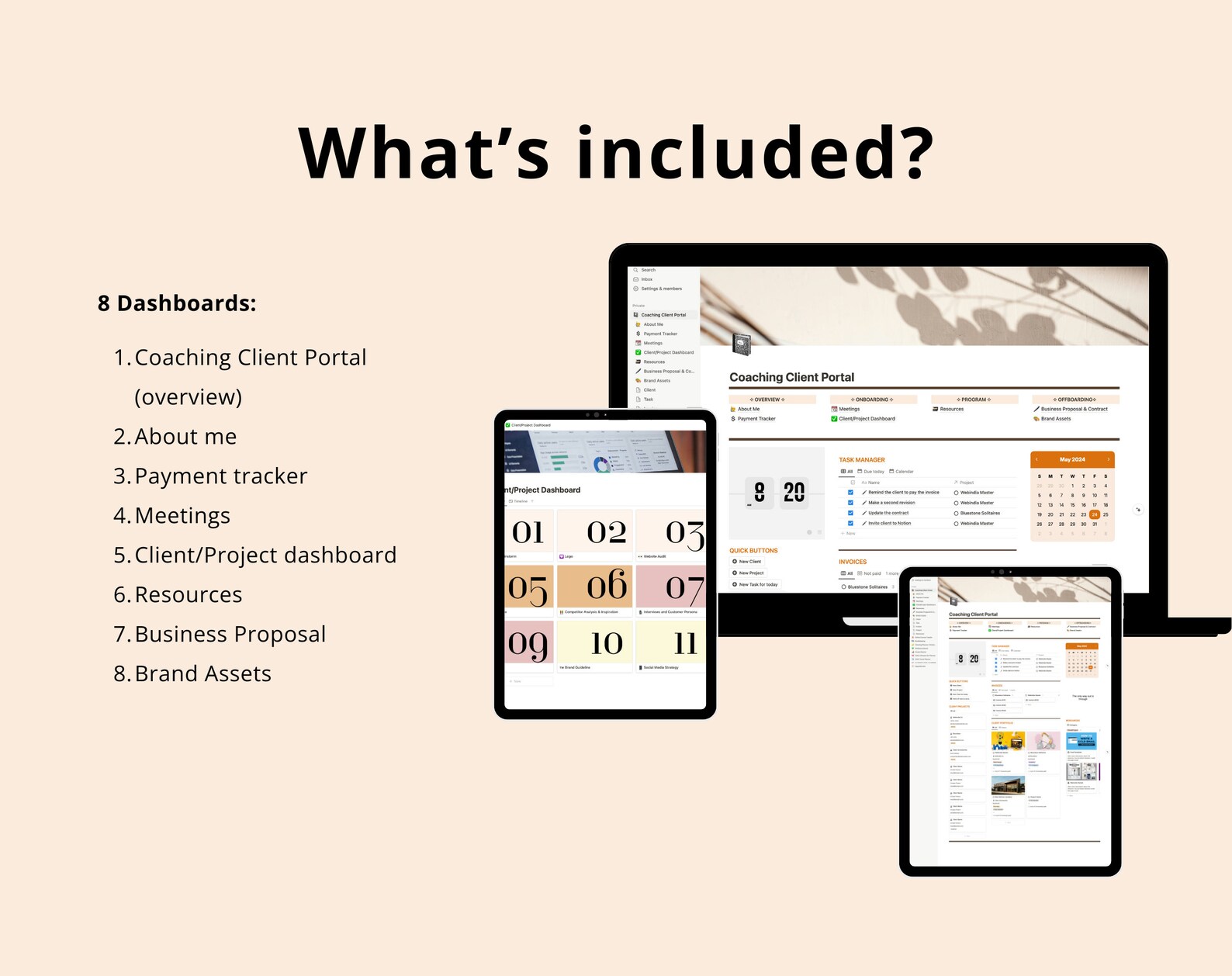 Notion Coaching Client Portal | All in One Notion Template to Manage ...