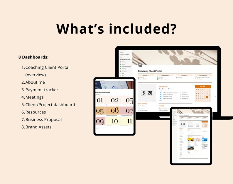 Notion Coaching Client Portal | All in One Notion Template to Manage ...