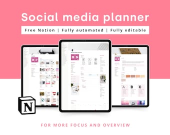 Notion social media planner | Notion templates social media manager | Notion dashboard content planner