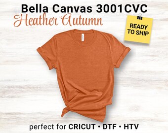 Bella Canvas Heather Autumn Unisex T-Shirt, Soft CVC Blend Tee (DTF, HTV)