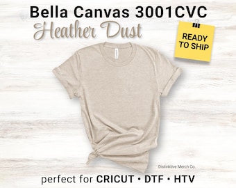 Bella Canvas Heather Dust CVC T-Shirt, Soft Unisex Blank Tee for Cricut, DTF, HTV