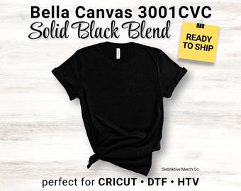 Bella Canvas 3001CVC Black Blend T-Shirt, Soft CVC Tee for Cricut, DTF, HTV