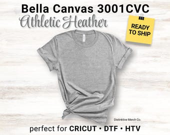 Bella Canvas 3001CVC Athletic Heather Blank Tee, Soft CVC Unisex Shirt