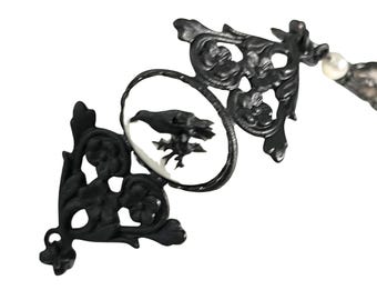 Gothic Raven Nevermore bracelet Edgar Allen Poe Bracelet Crow Bracelet Raven Bracelet