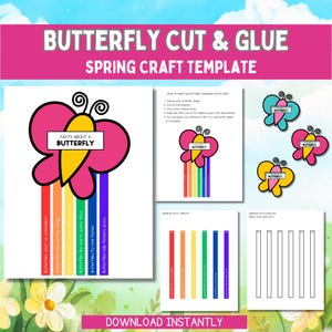 Butterfly Craft Template Spring Activities Insect Craft Butterfly Cut and Glue Template Butterfly Printable for Pre-K and Kindergarten