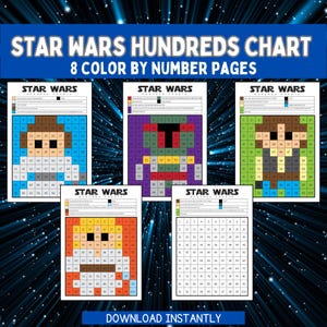 Star Wars Målarbok för Hundratalsfigurer Mattemysterium Star Wars Festaktivitet Hundratalsfigurer Star Wars Festgåva Star Wars Målarblad