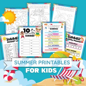 Kids Summer Schedule, Kids Schedule, Summer Calendar, , Summer Activity Schedule, Planner Printable