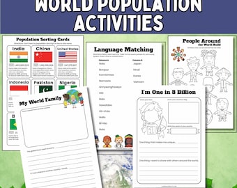 World Population Day Activities Worksheets Multicultural Day Activity Cultural Diversity Classroom Printables ESL Cultural Activities