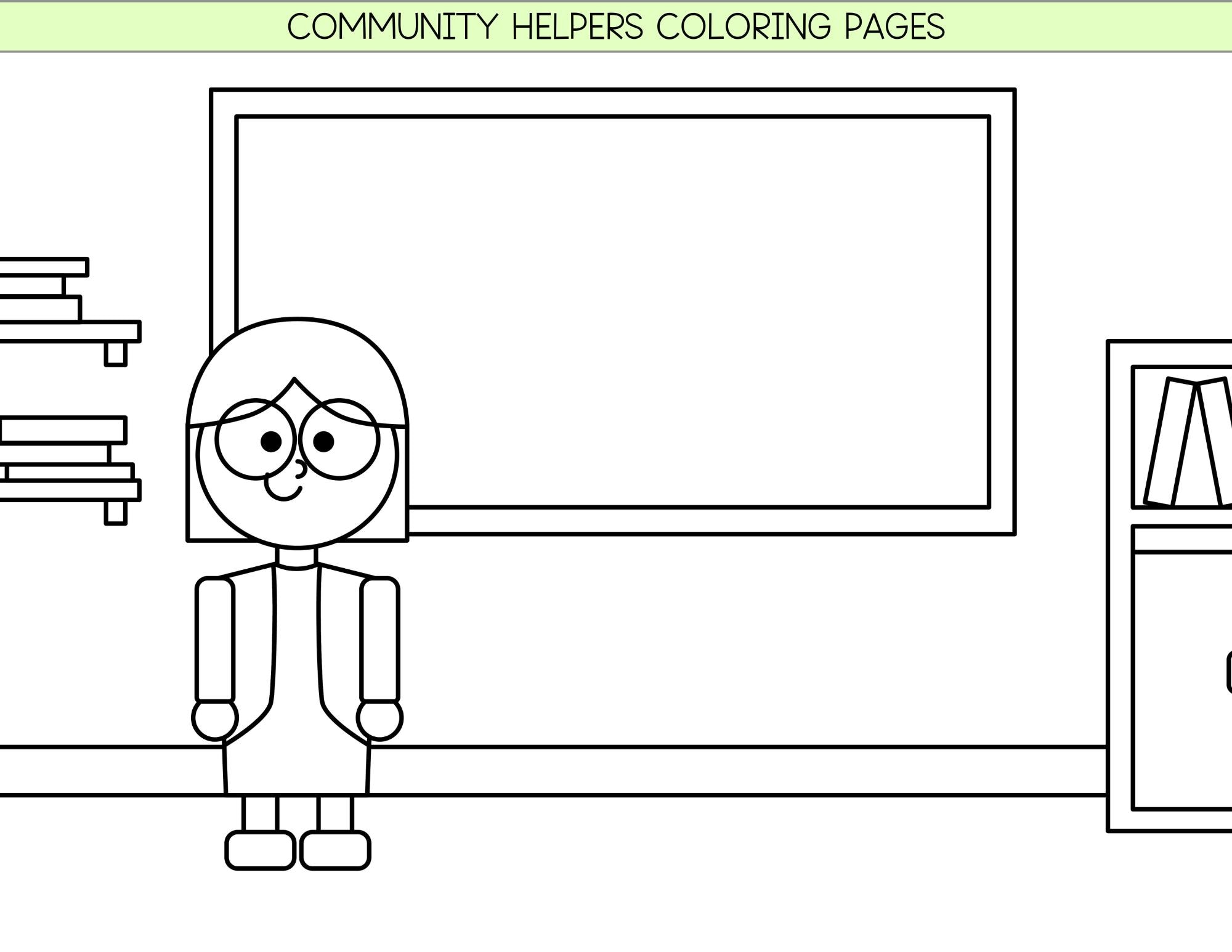 Community Helpers Coloring Pages Preschool Occupations Career Day Kids ...