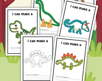Dinosaurier Knetematten Dinosaurier-Aktivität Vorschulaktivität Feinmotorik Dinosaurier-Geburtstags-Party Dinosaurier-Gastgeschenk Playdoh Digital