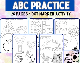 Alphabet Letters A to Z Dot Marker Worksheets | Alphabet Uppercase and Lowercase | Alphabet Dot Printables | ABC Dot Marker Printables