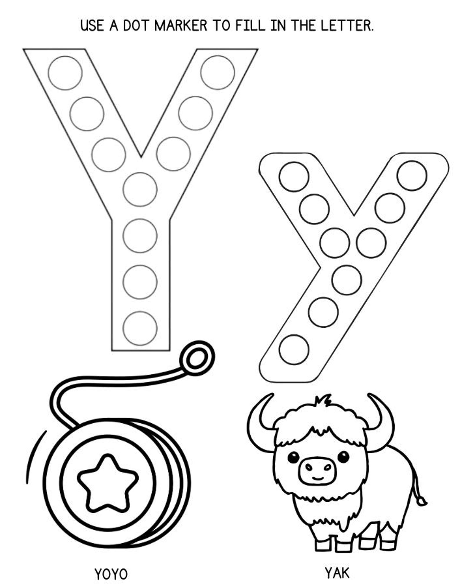 Alphabet Letters A to Z Dot Marker Worksheets | Alphabet Uppercase and ...