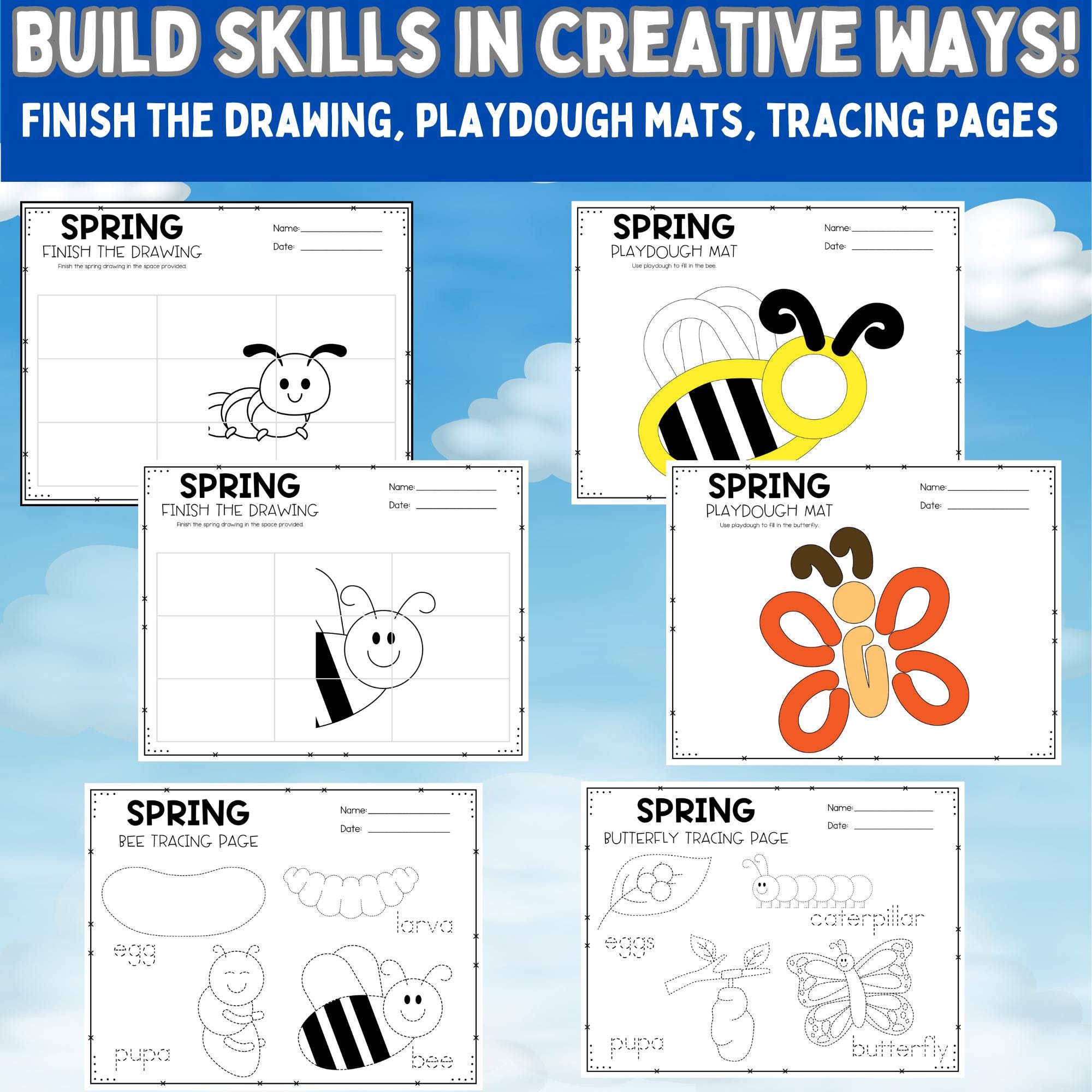 Spring Printable Activity Bundle Homeschool Kindergarten Preschool ...