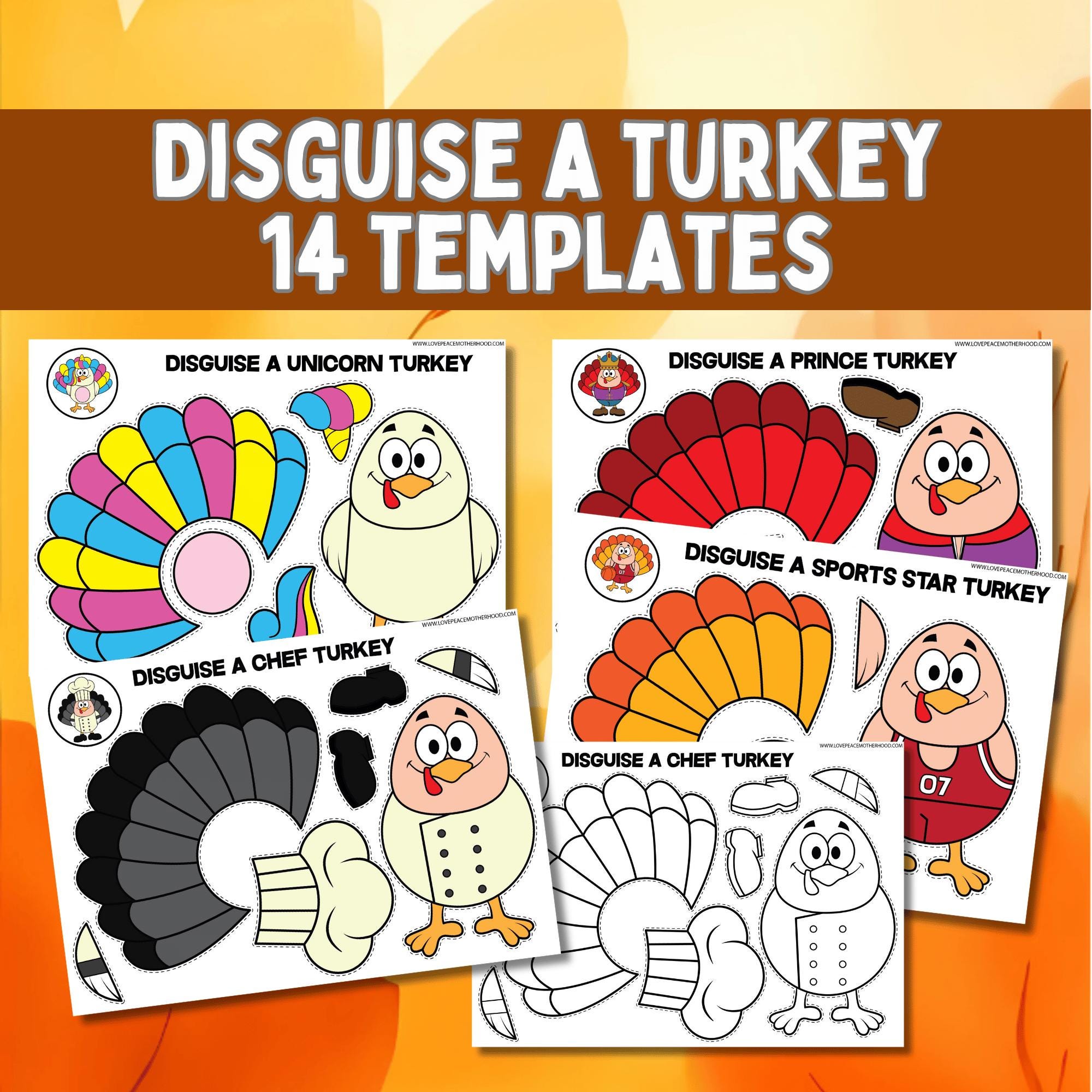 22 Ninja Crafts for Kids to Make at Home 11 Disguise A Turkey Turkey in Disguise Project Printable Fall Craft…