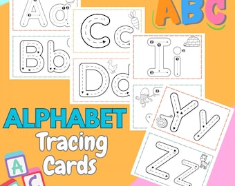 Alphabet Tracing Cards | Preschool Printables | Alphabet Play Doh Mats | Printable Preschool Activities | ABC Tracing Practice