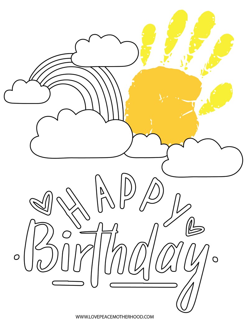 Happy Birthday Handprint Art | Handprint Keepsake From Child to Parent ...