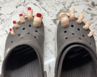 Schuhdekorationen Crocs Realistische Zehen Anhänger SET für Crocs Hilarious Toe Anhänge 3D Gedruckt Schuh Geschenk Lustige