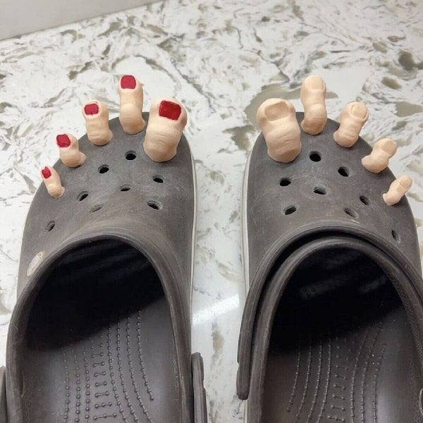 Schuhdekorationen Crocs Realistische Zehen Anhänger SET für Crocs Hilarious Toe Anhänge 3D Gedruckt Schuh Geschenk Lustige