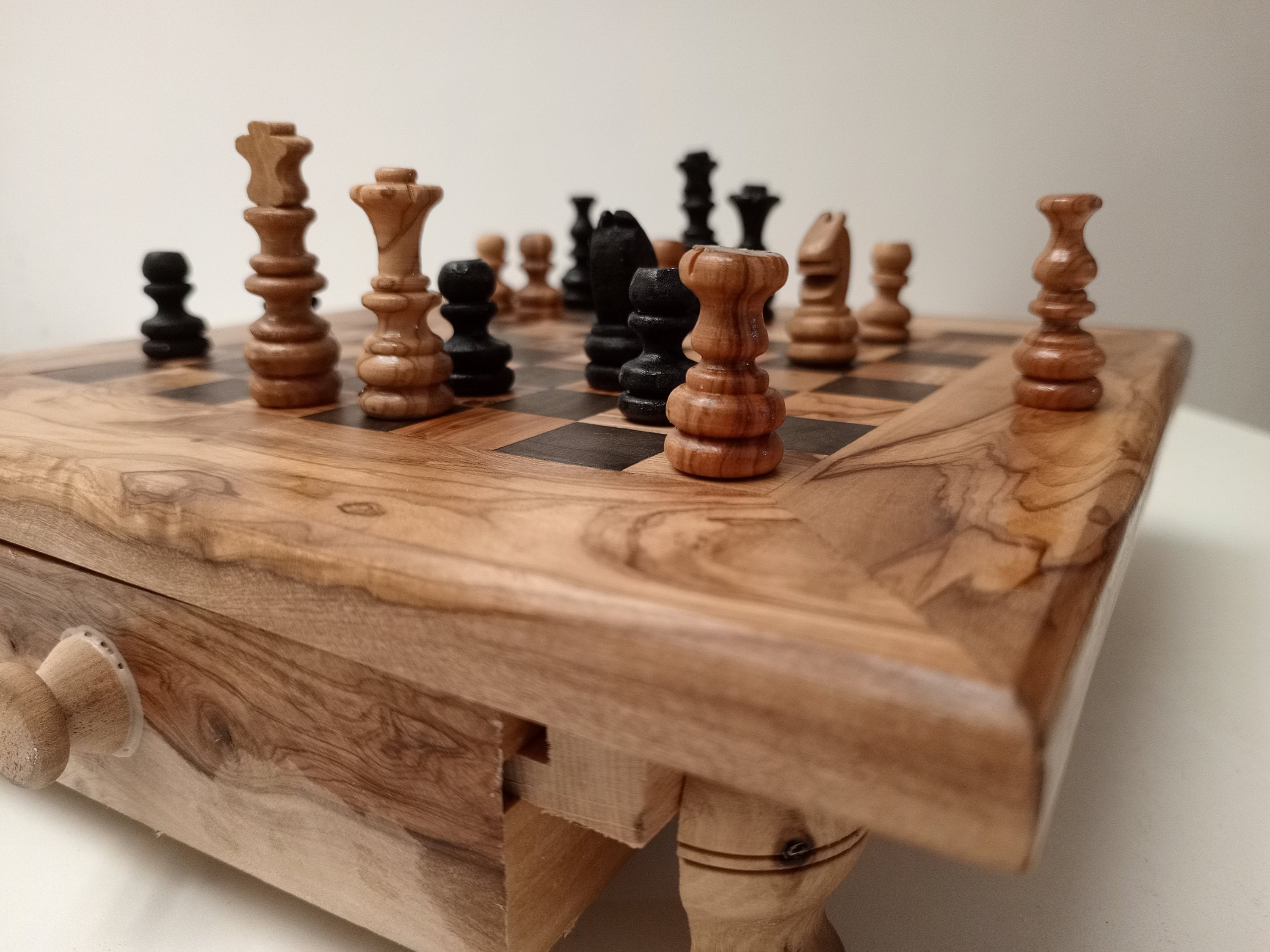 Handmade Unique Olive Wood Chess Board Etsy Israel