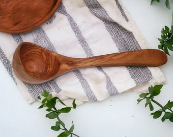 Wood Ladles Handcrafted from Olive Wood - Handmade Wooden Kitchen  utensils - Best Wedding gift - Wood Soup Ladle