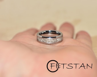 Tungsten Cremation Ash Ring: Handmade Memorial Keepsake Band