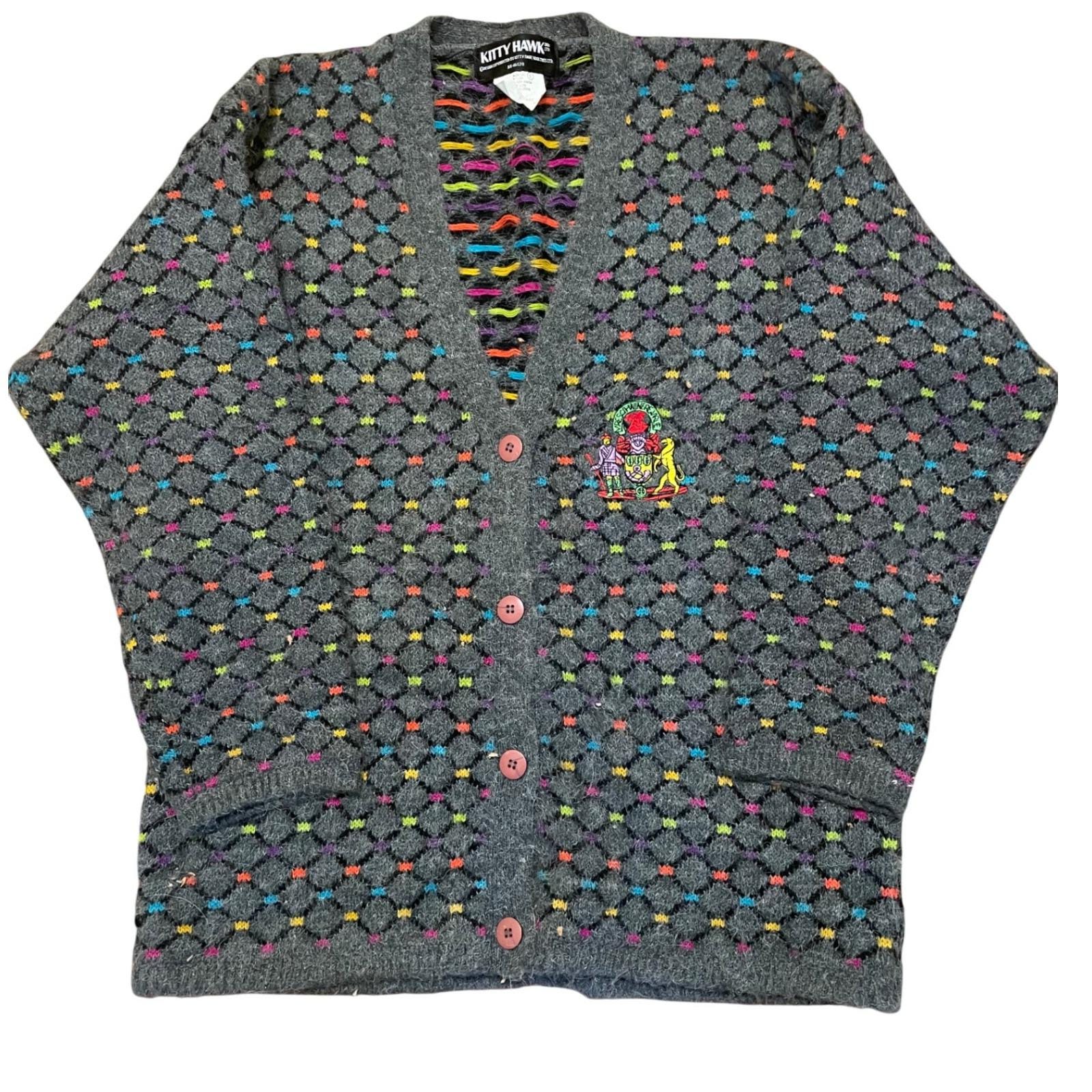 90s Rainbow Cardigan - Etsy