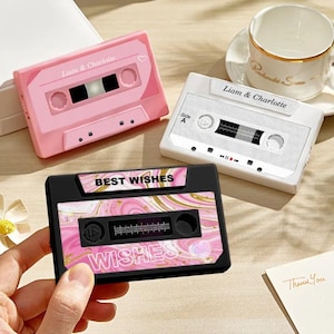 Caja de música de casete grabable personalizada: tarjeta de regalo sólida. Regalo de mixtape personalizado para cumpleaños, aniversario, Navidad o San Valentín.