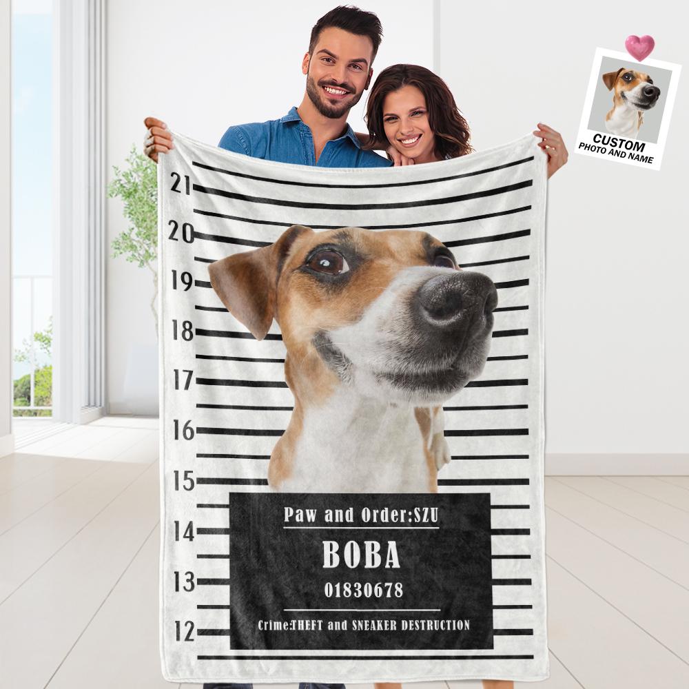 Personalized Dog Photo Blanket: Custom Pet Portrait Flannel Blanket