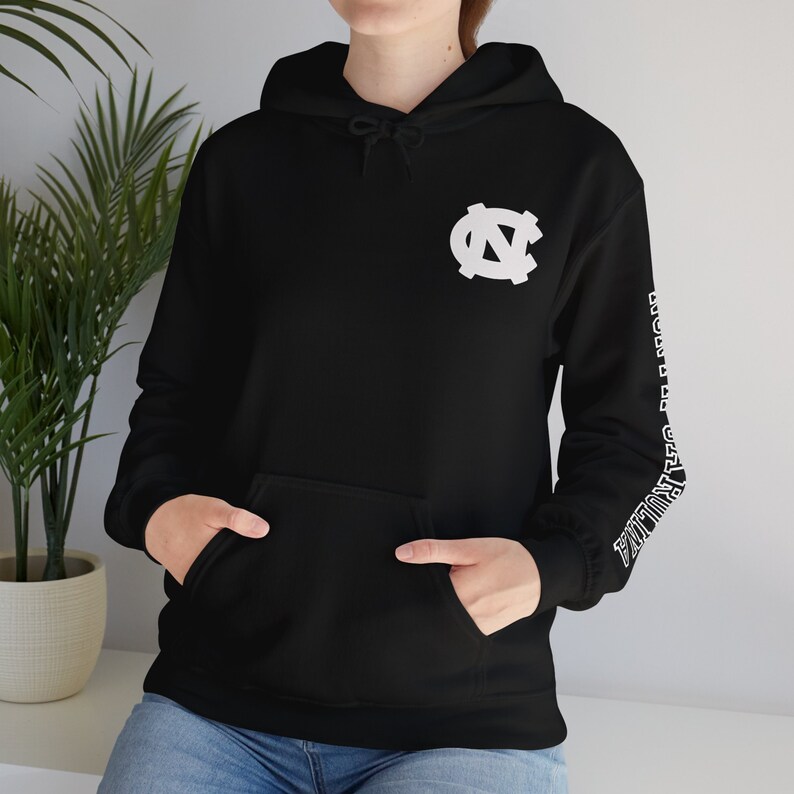North Carolina UNC Tarheels Tar Heel Born Hoodie with North Carolina Arm Logo and Front Logo image 6